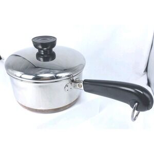 REVERE WARE 1801 Vintage 1.5 QT SAUCE PAN Pot Copper Clad Bottom & Lid EUC